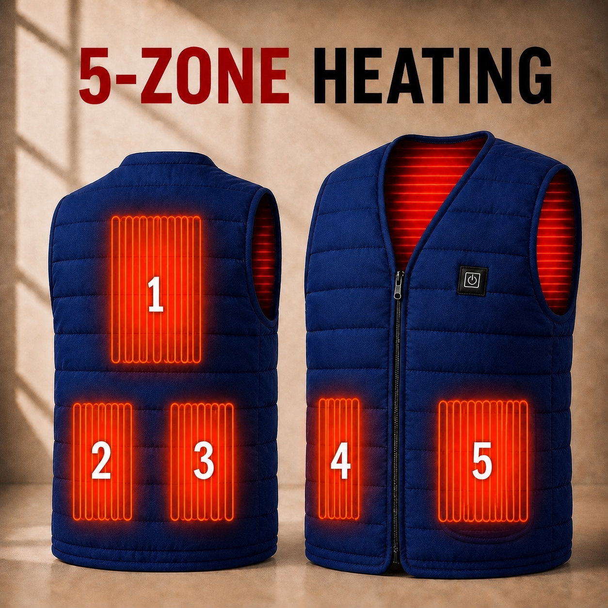 Smart Heated Vest – 9 Heating Zones & Adjustable Warmth