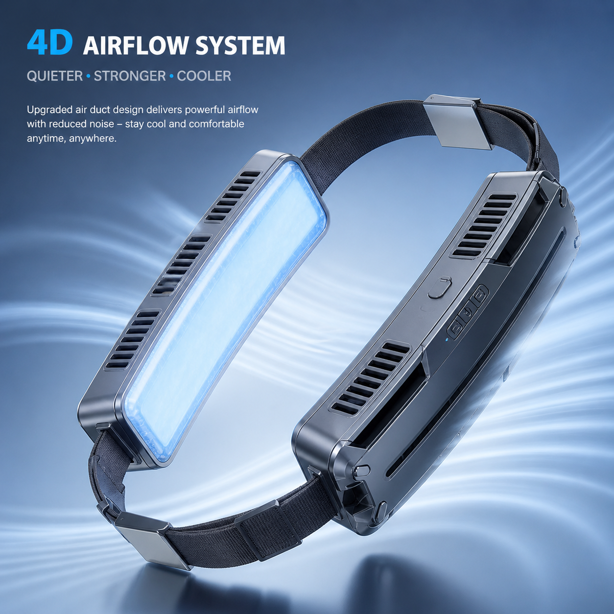 Rechargeable Ice Cooling Fan Belt – 3-Speed Waist Fan