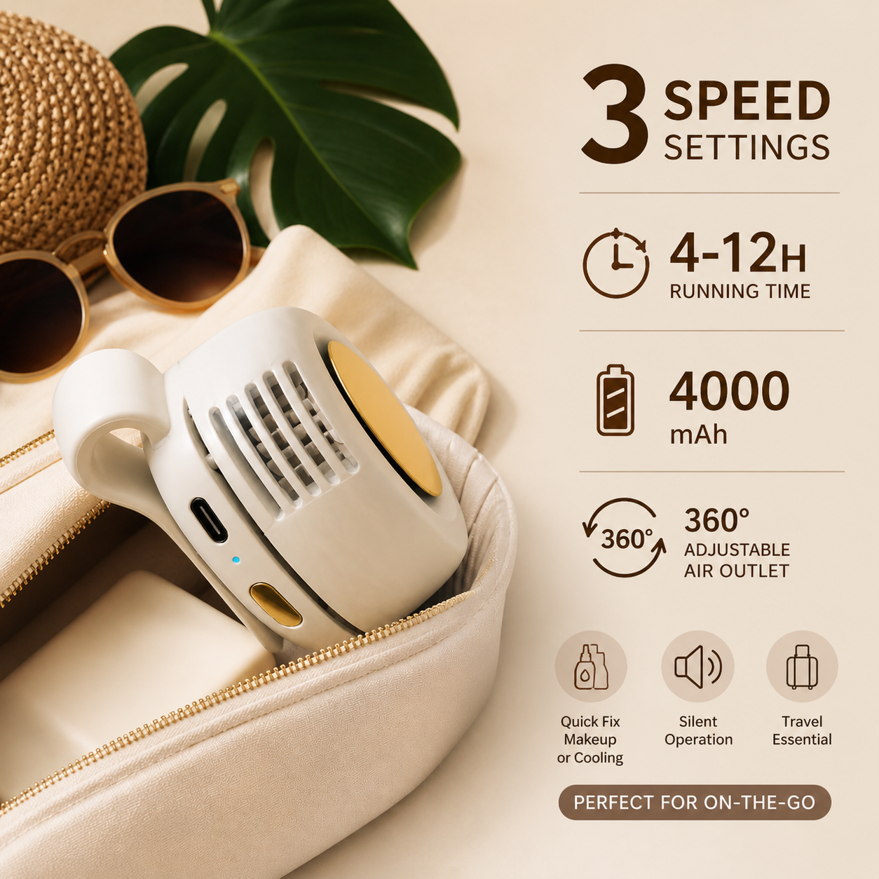 Clip-On Mini Cooling Fan – Ultra-Quiet Portable Fan