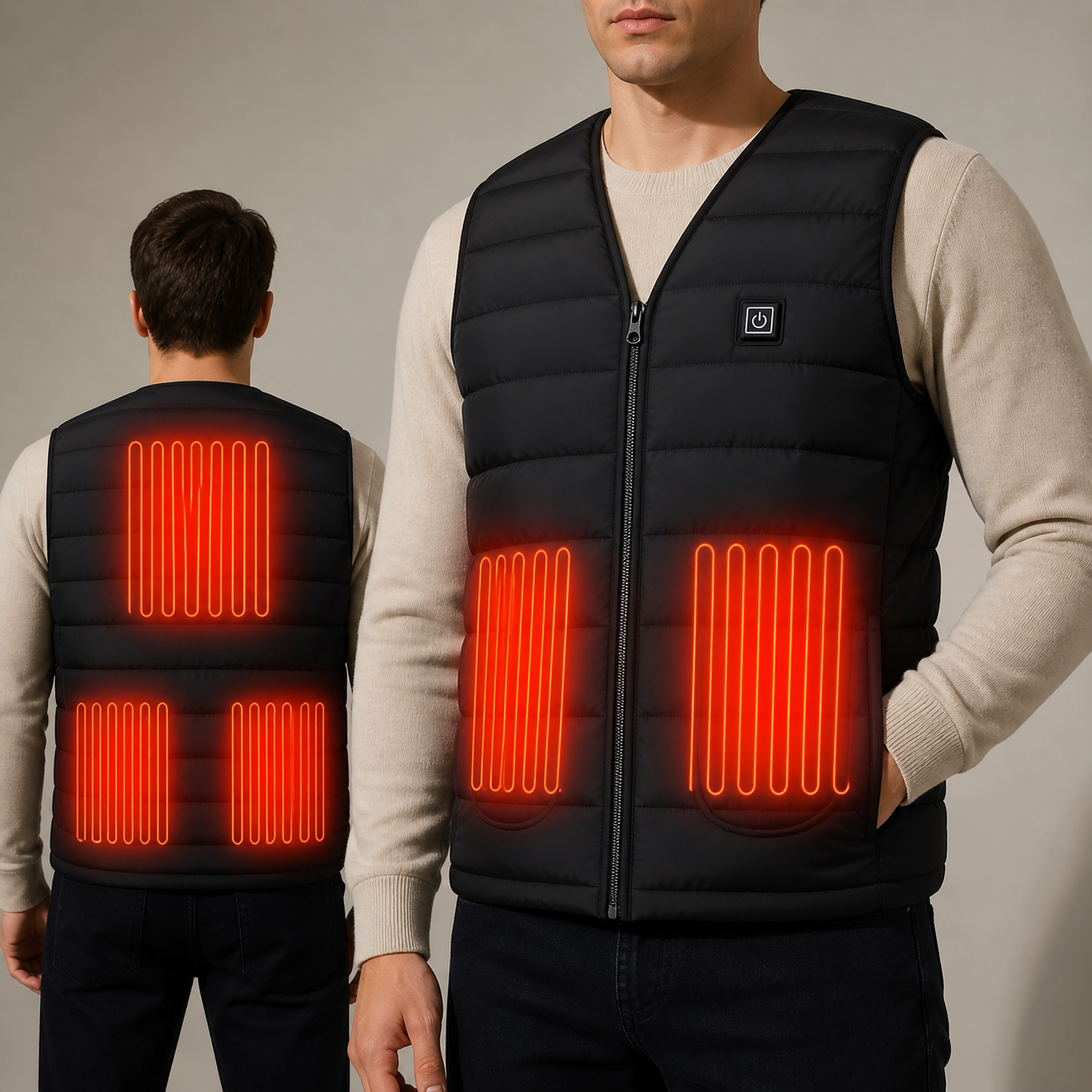 Smart Heated Vest – 9 Heating Zones & Adjustable Warmth