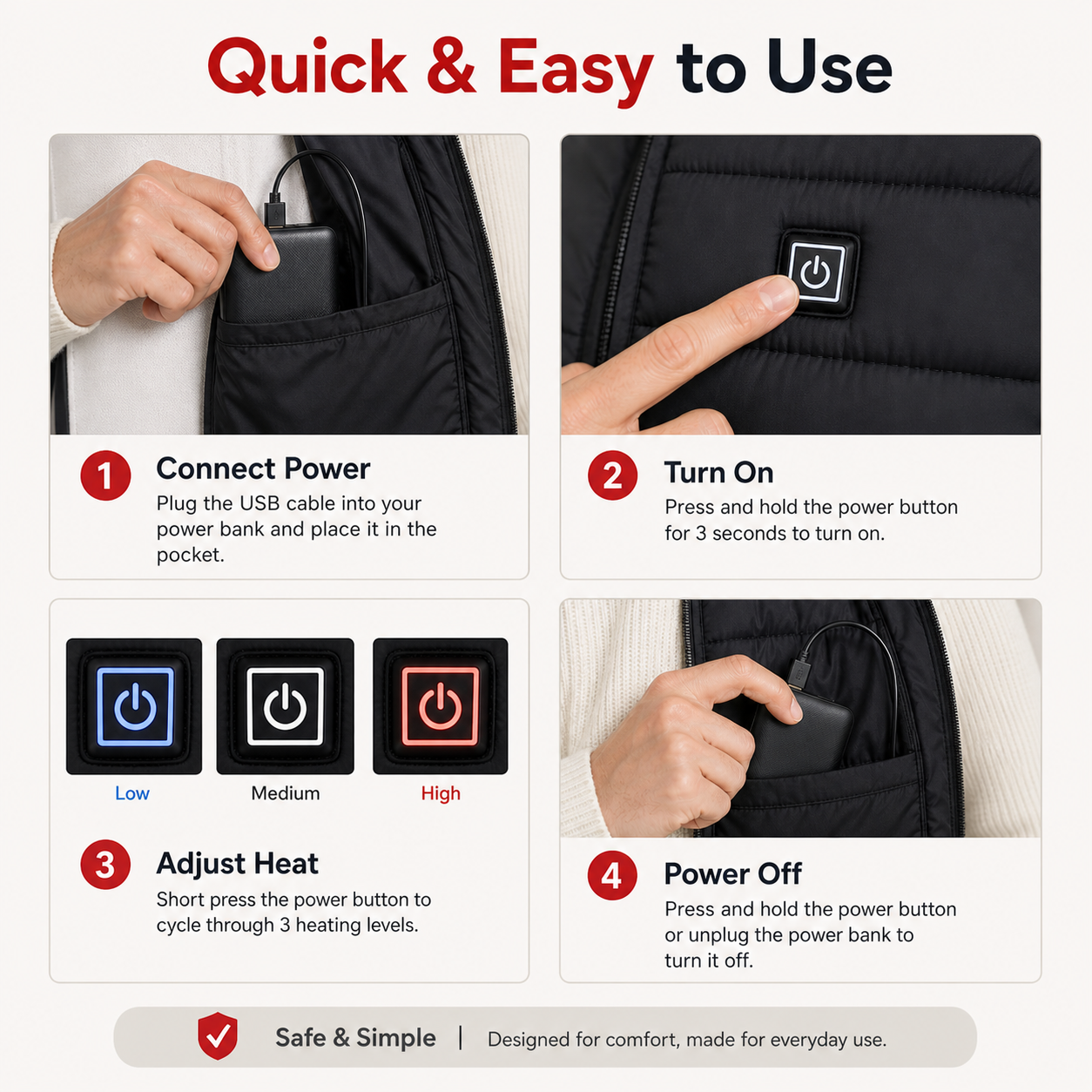 Smart Heated Vest – 9 Heating Zones & Adjustable Warmth