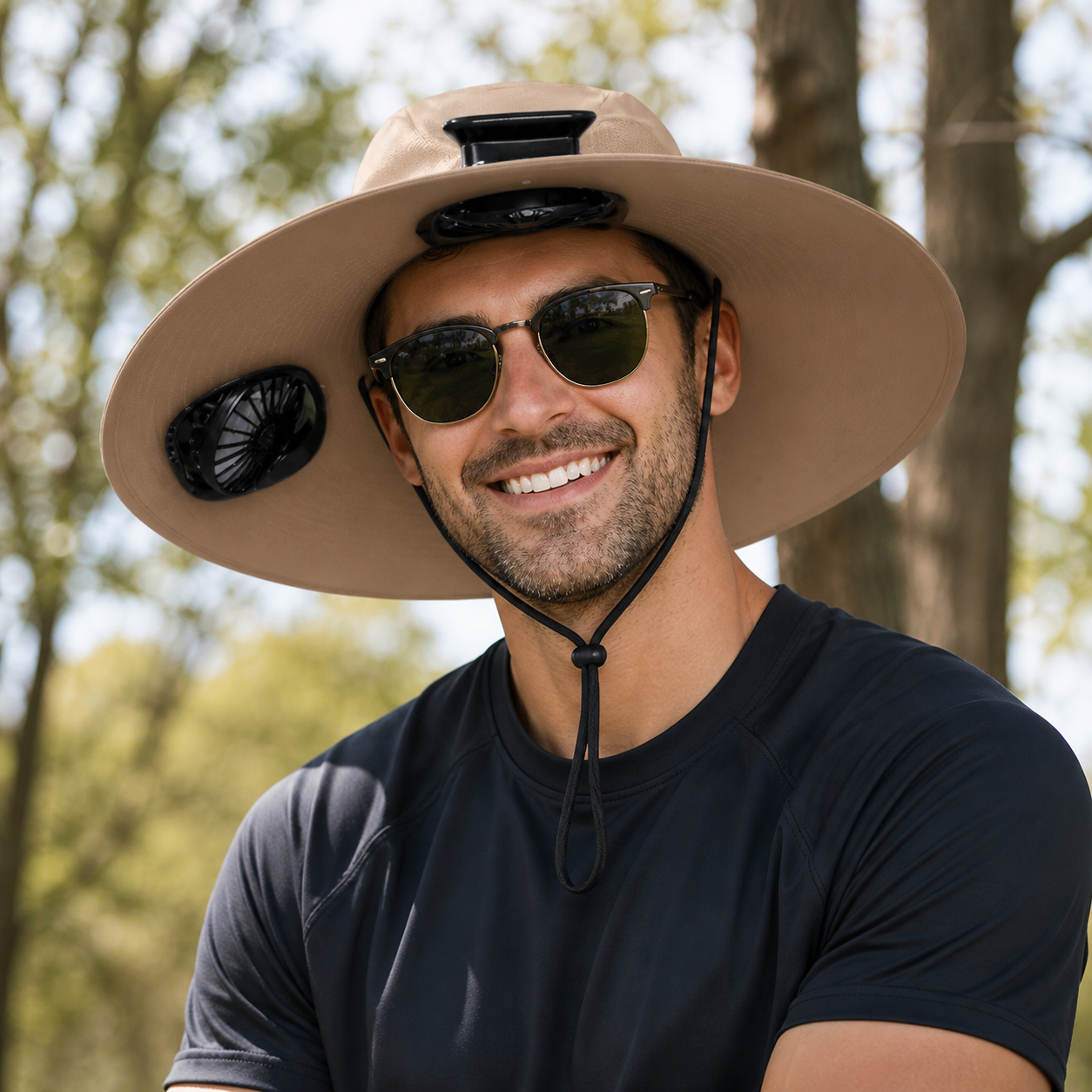 Solar Cooling Sun Hat – Built-In Dual Fans