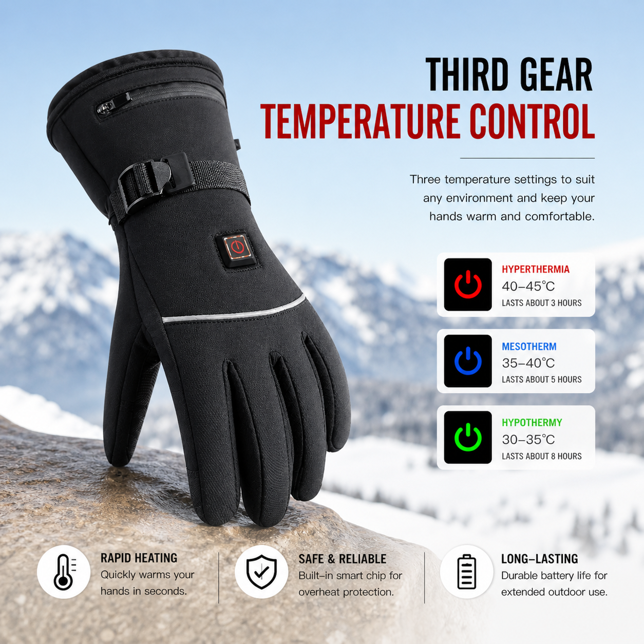 Electric Heated Gloves – Waterproof Winter Thermal Gloves