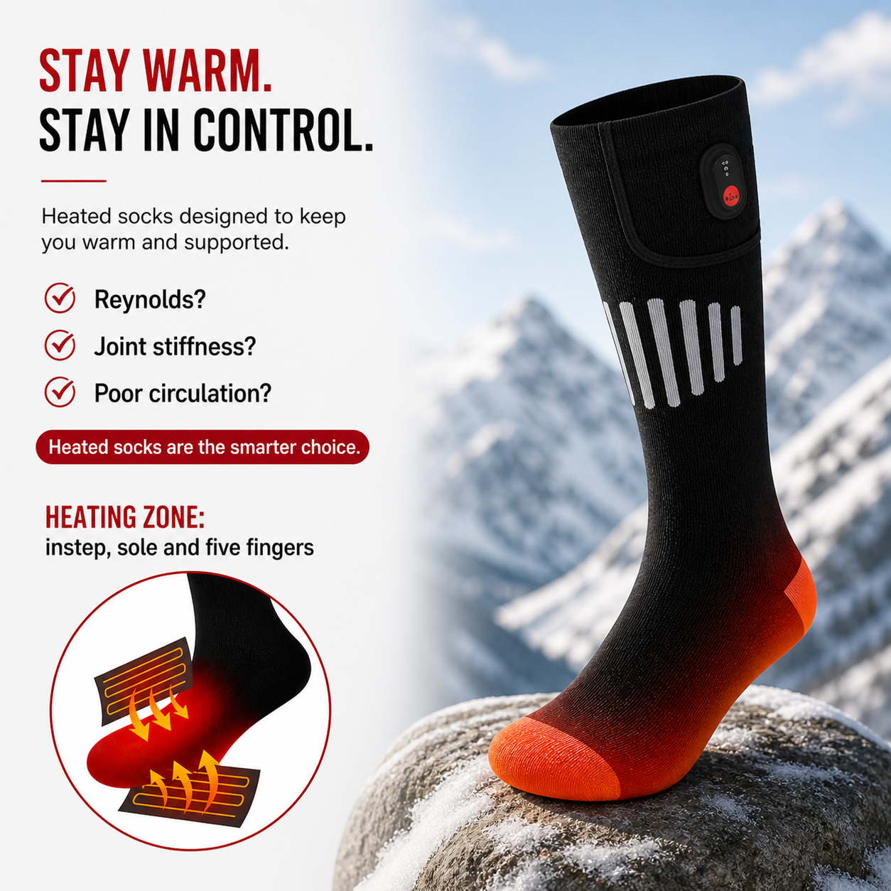 Heated Electric Socks – 3 Heat Levels