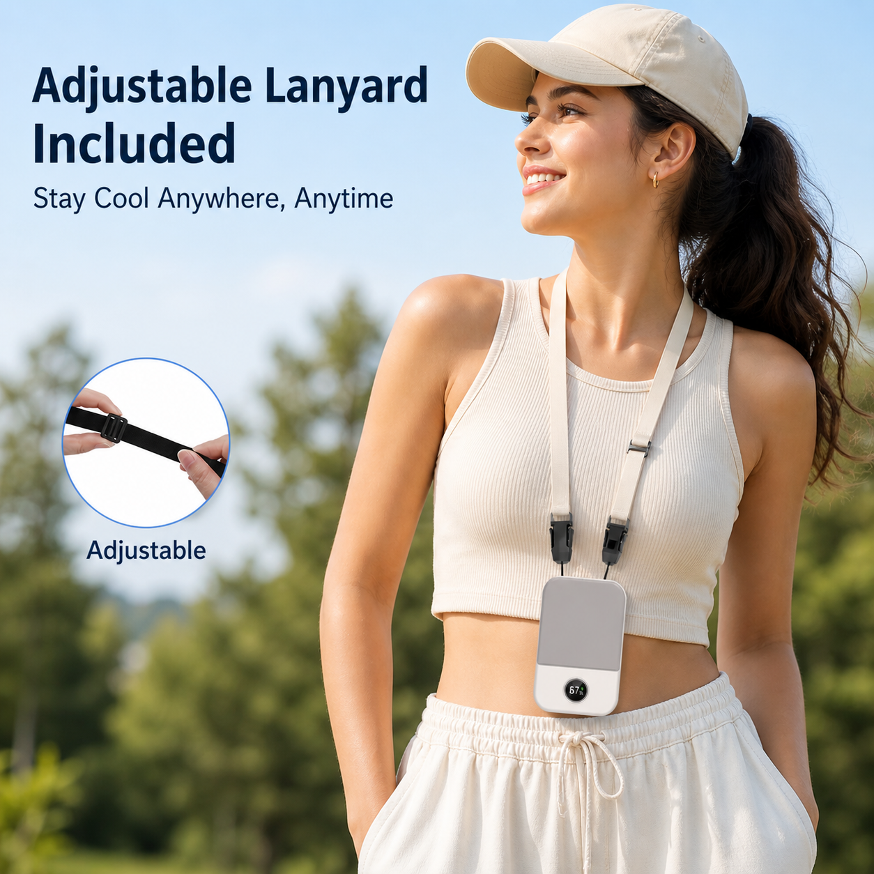 4-in-1 Cooling Waist Fan – Rechargeable Portable Mini Fan