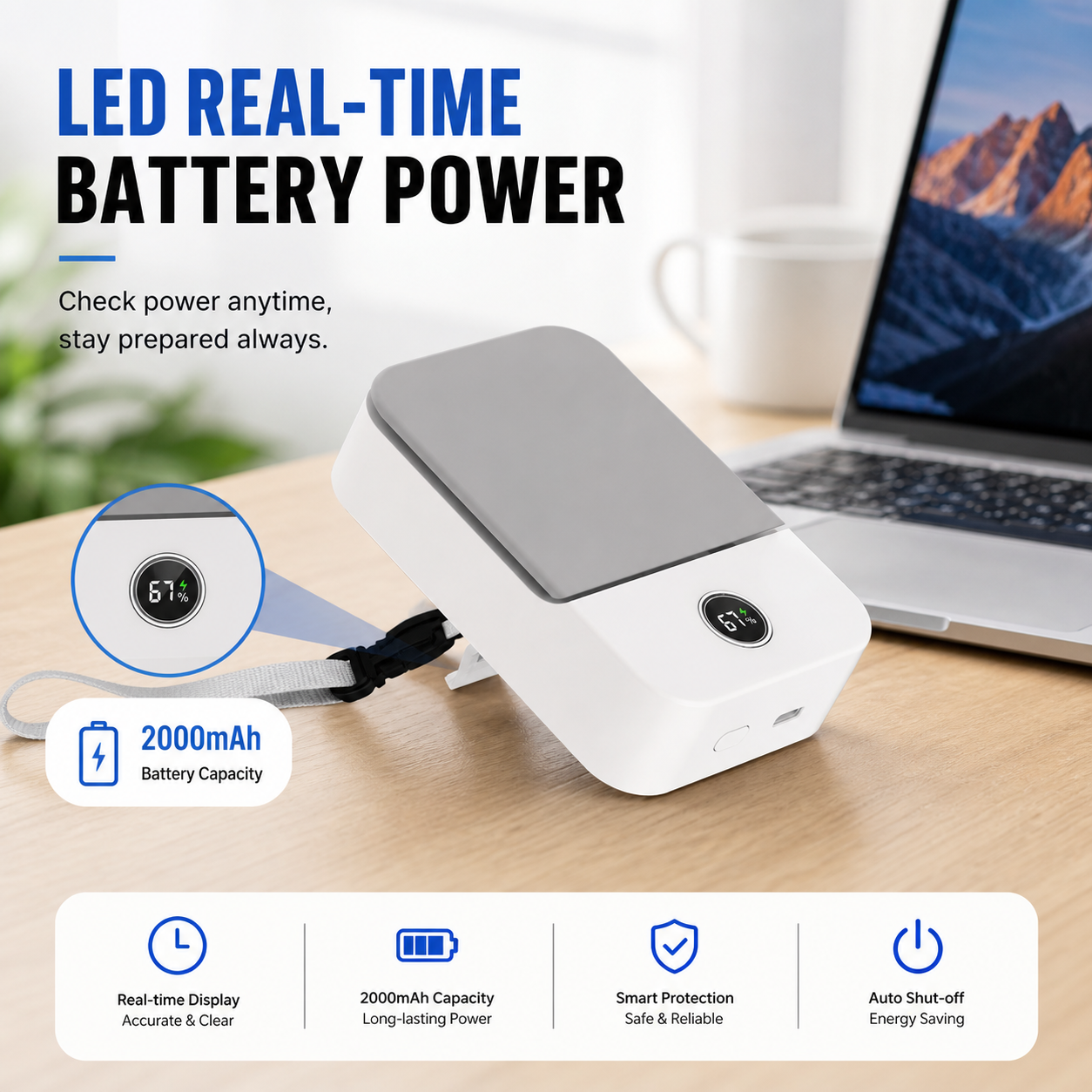 4-in-1 Cooling Waist Fan – Rechargeable Portable Mini Fan