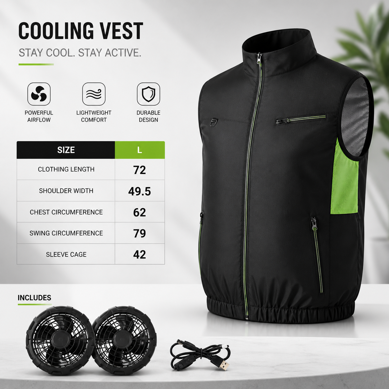 Cooling Vest – Dual Fan Airflow