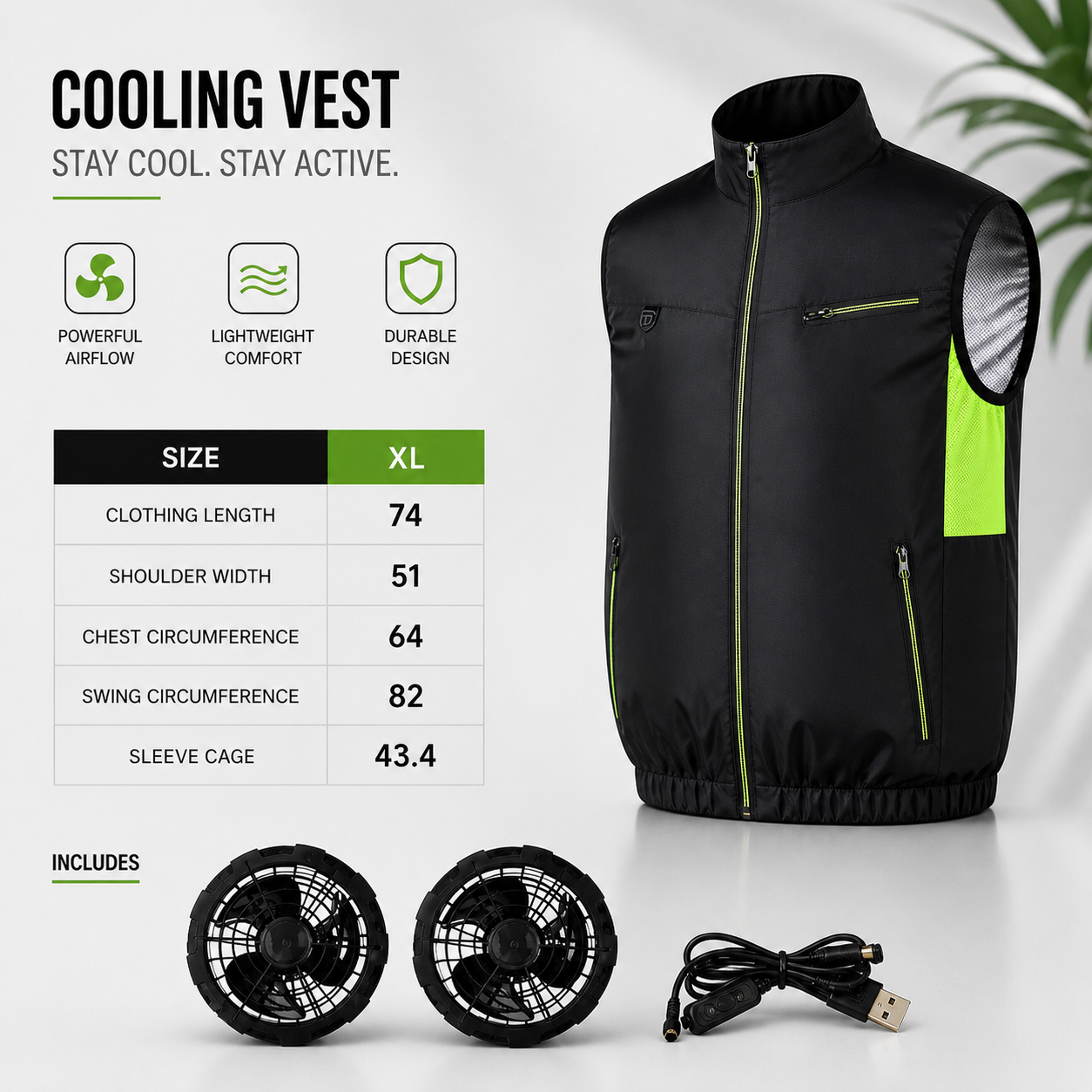 Cooling Vest – Dual Fan Airflow
