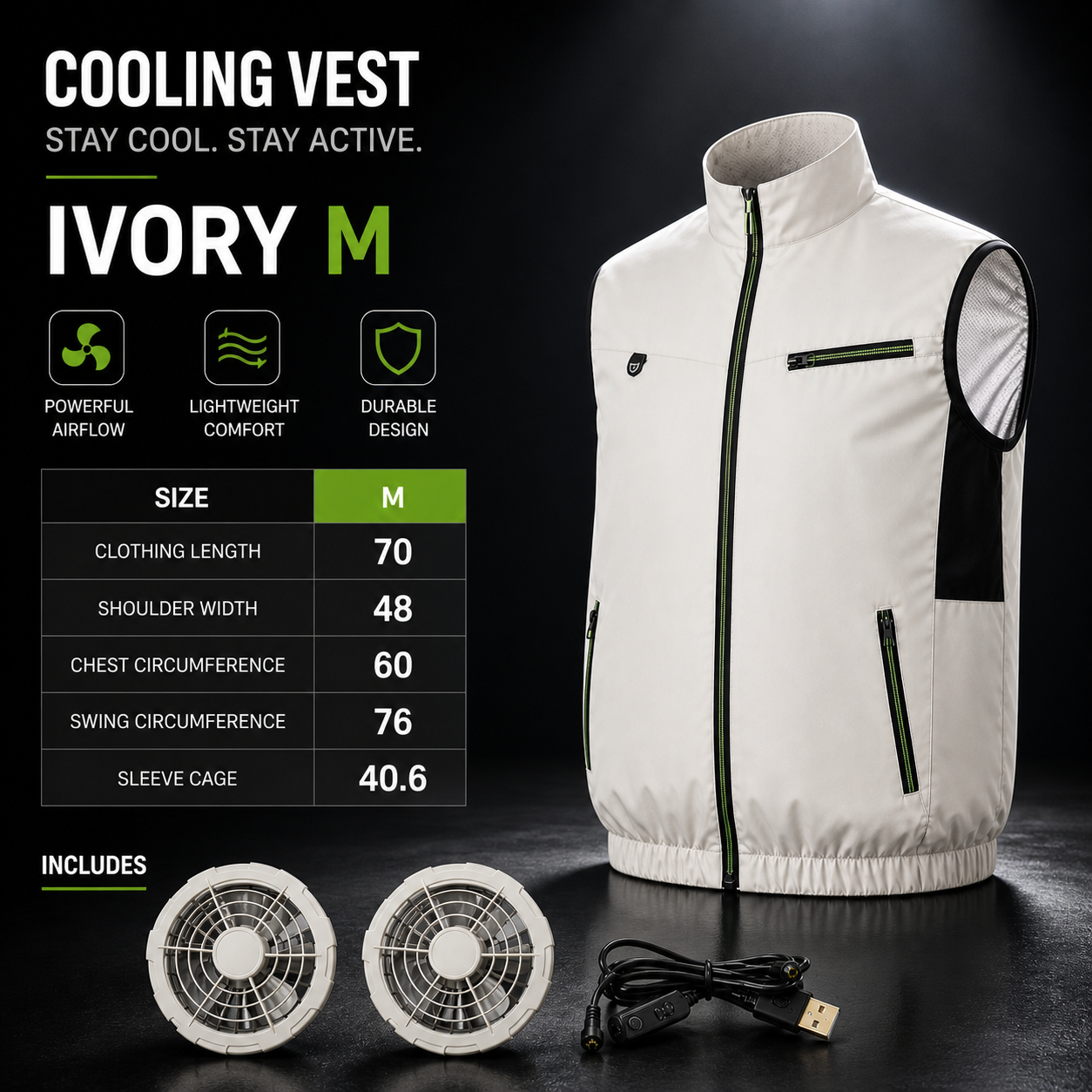 Cooling Vest – Dual Fan Airflow