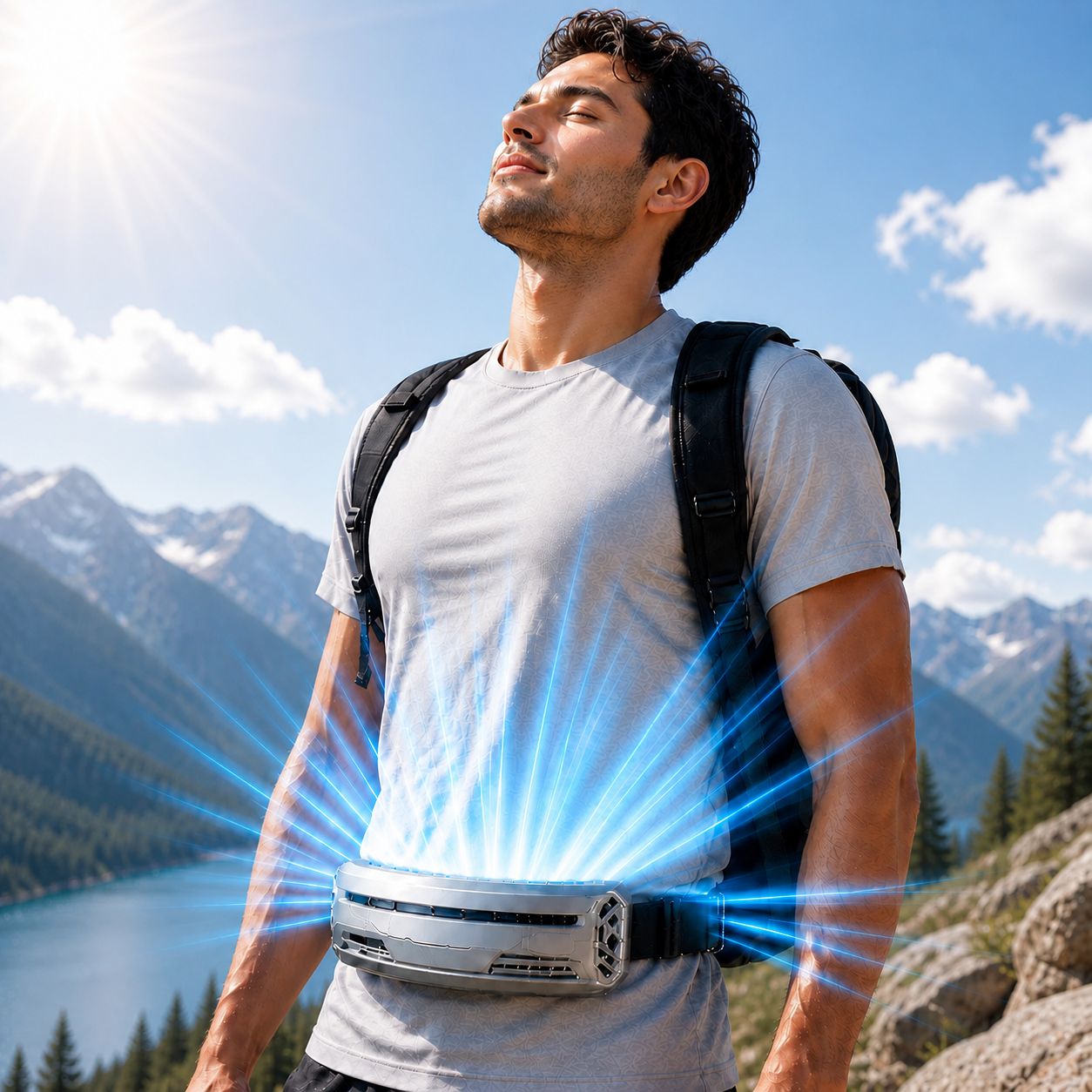 Rechargeable Ice Cooling Fan Belt – 3-Speed Waist Fan